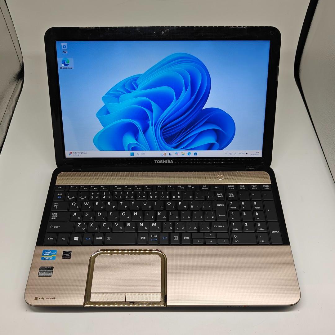 【東芝】T552 高速i7 SSD256GB 8GB ゴールド ノートPC