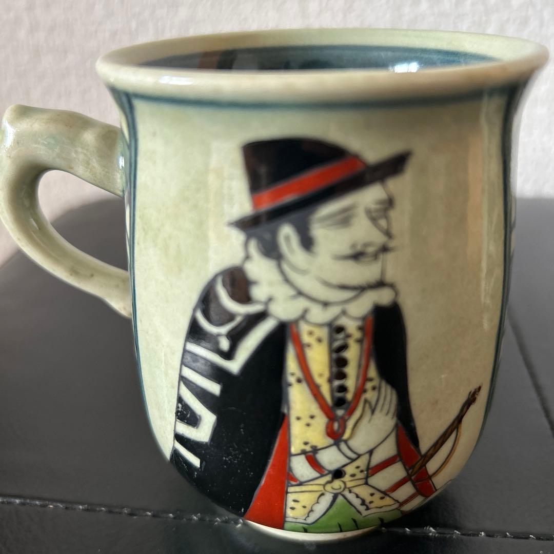 有田焼 古伊万里様式 南蛮人図柄 マグカップ　2客セット