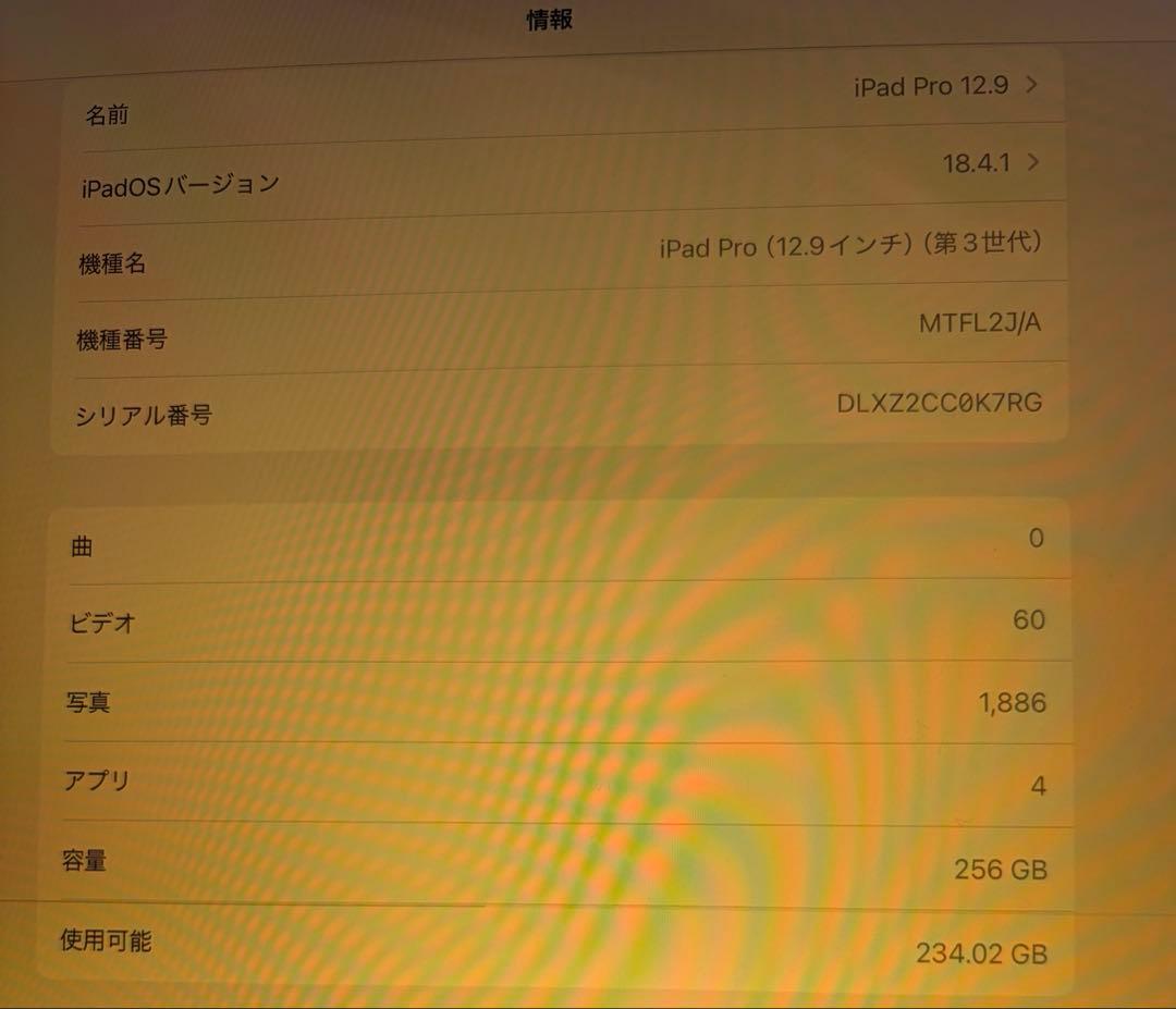 【ジャンク品】 iPad Pro 12.9インチ 第3世代 256GB WiFi