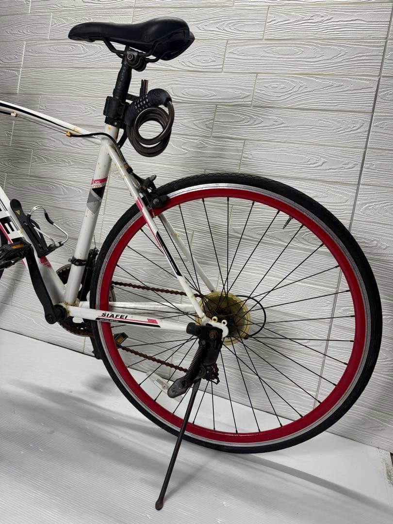 SIAFEI ロードバイク ホワイト/レッド ATX980