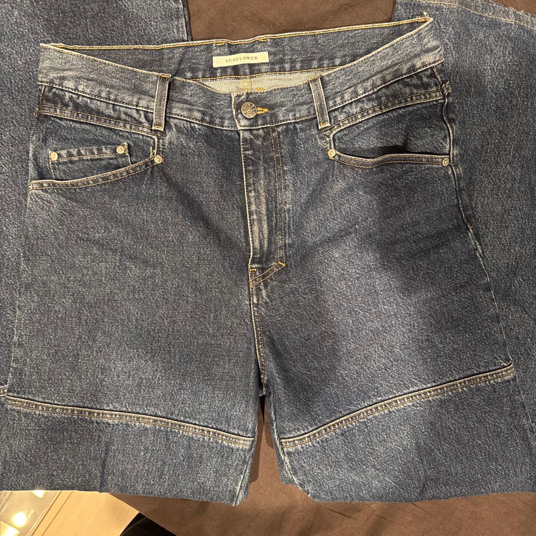 一*三様 SUNFLOWER サンフラワー　ブルー Work フレアジーンズ　3