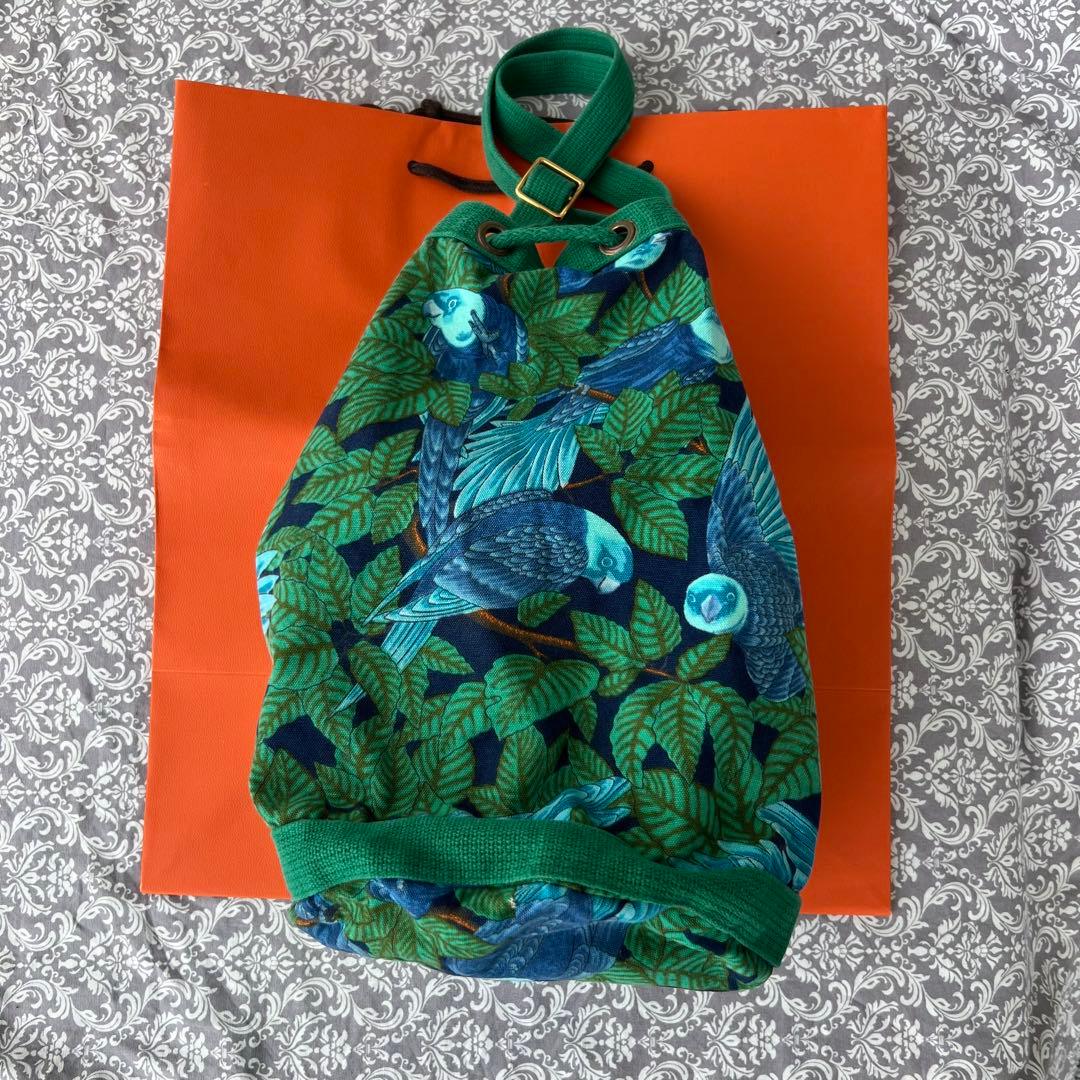 HERMES エルメス　 ボタニカル　巾着　バッグ　ショルダー　リゾート　花柄