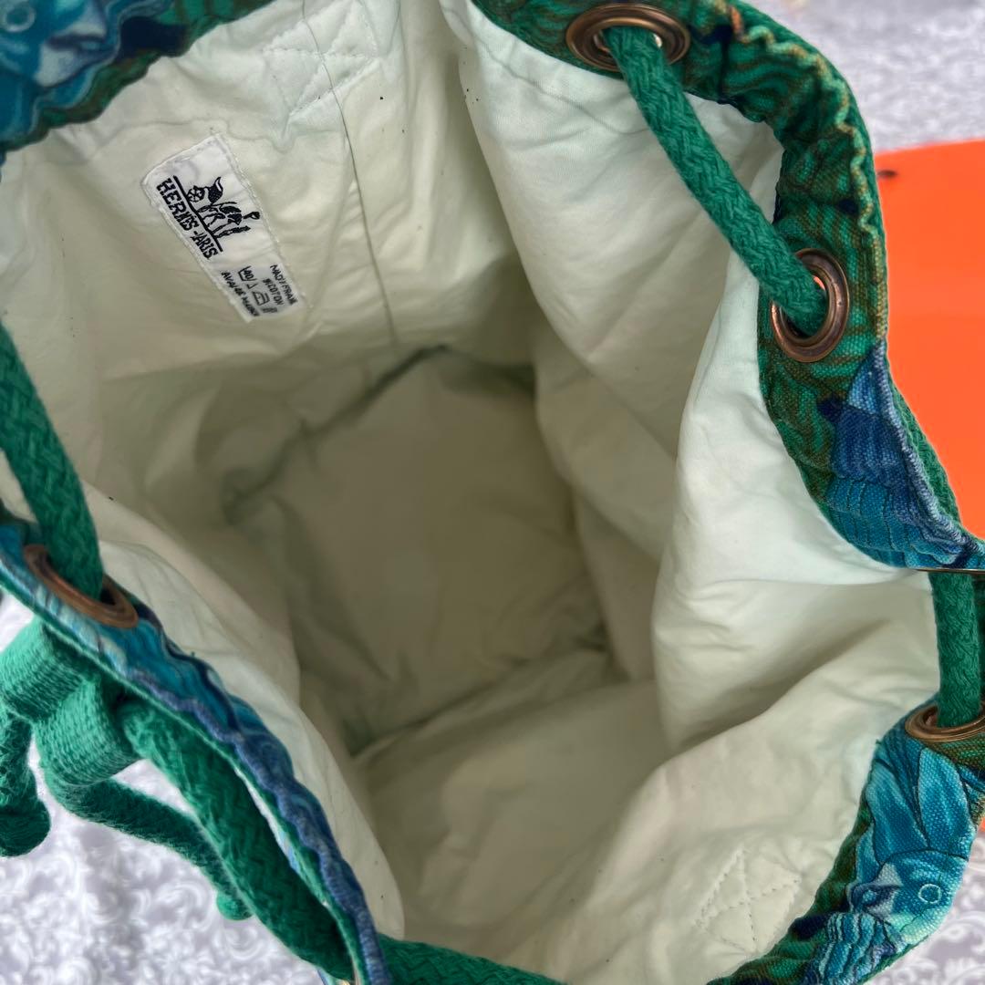 HERMES エルメス　 ボタニカル　巾着　バッグ　ショルダー　リゾート　花柄