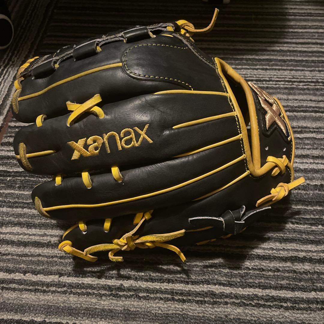 ザナックス 野球軟式グラブ黒/黄