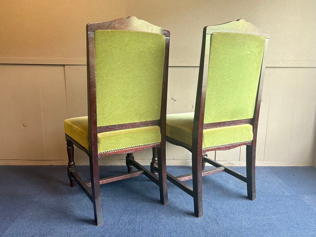 緑色のクラシックダイニングチェア2脚セット チェア③ アンティーク