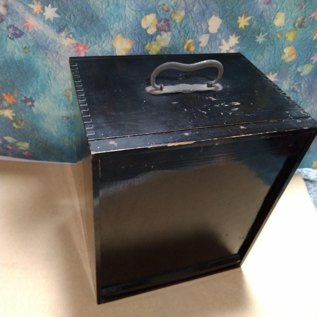 ☘ 明治時代 骨董 漆器 　野弁当　重箱 風景花絵　漆塗内朱　天然木