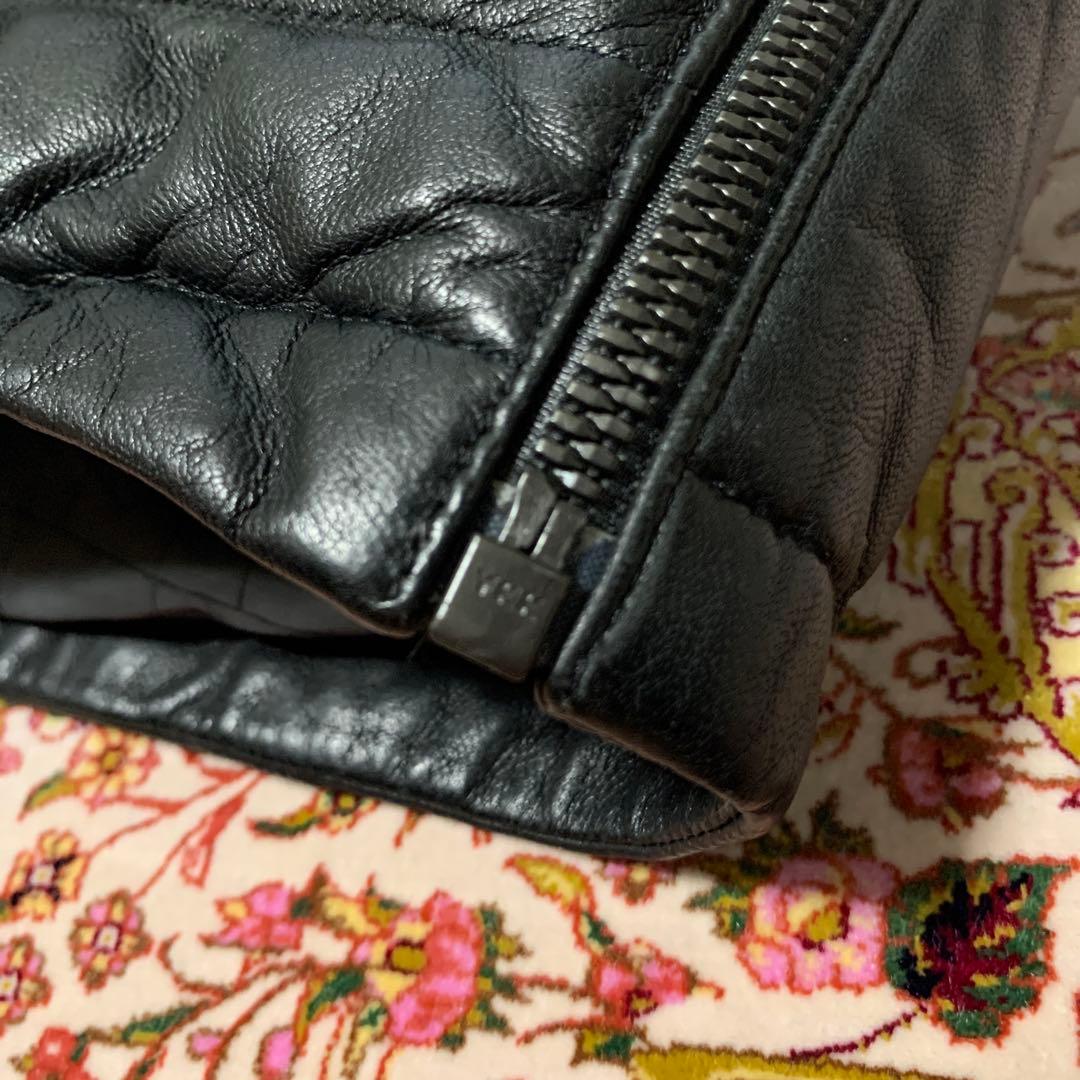 未使用に近い 極希少品STAMPDPUMA ラムレザー ダウンベスト ブラック