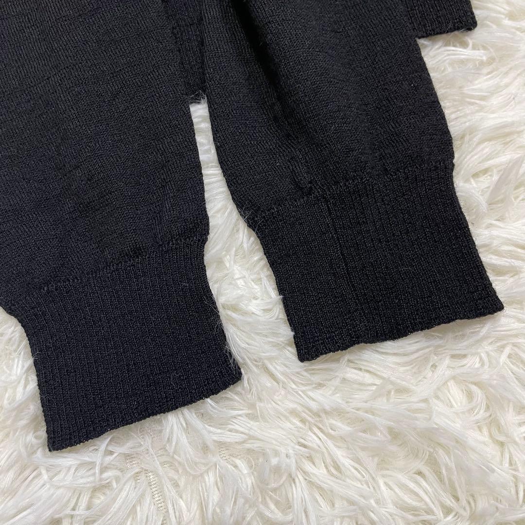 希少 美品 トリココムデギャルソン ウール 丸襟 デザイン カーディガン 黒