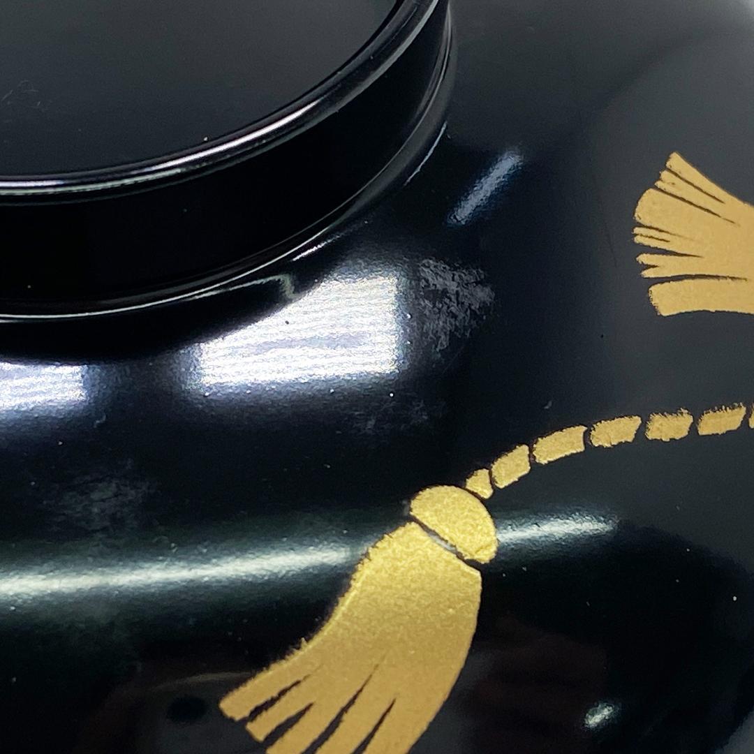 未使用 会津塗 乙造作 漆器 金彩 蒔絵 桜鈴紋 お吸物椀 5客 共箱