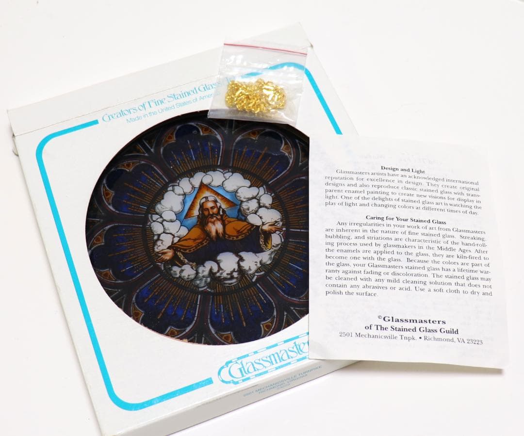 新品未使用 父なる神ヴィンテージ ステンドグラス イエス キリスト ティファニー