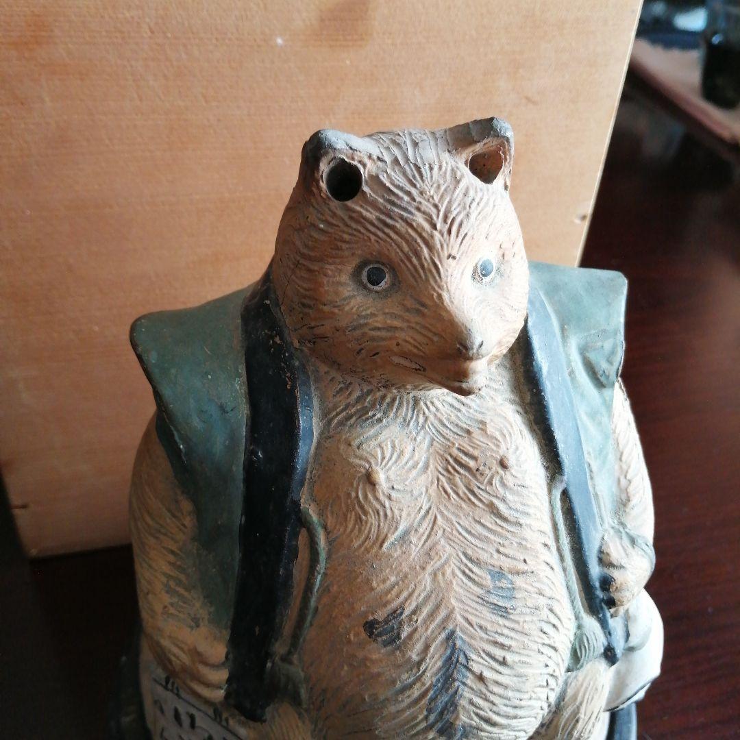 【珍品】京焼　仁阿弥狸蚊取線香香炉　19.5cm　明治〜大正期