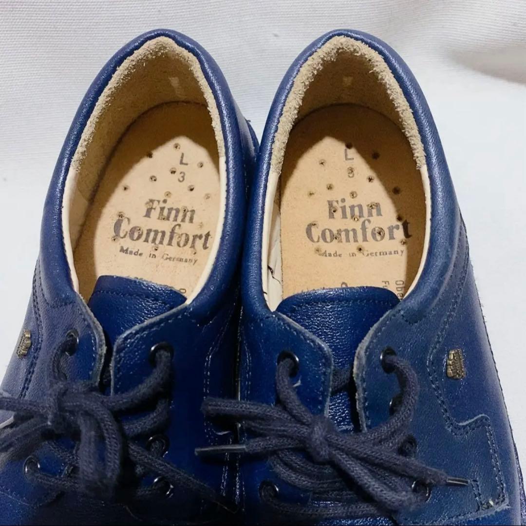 フィンコンフォート　シューズ　紺色　レザー　Finn Comfort