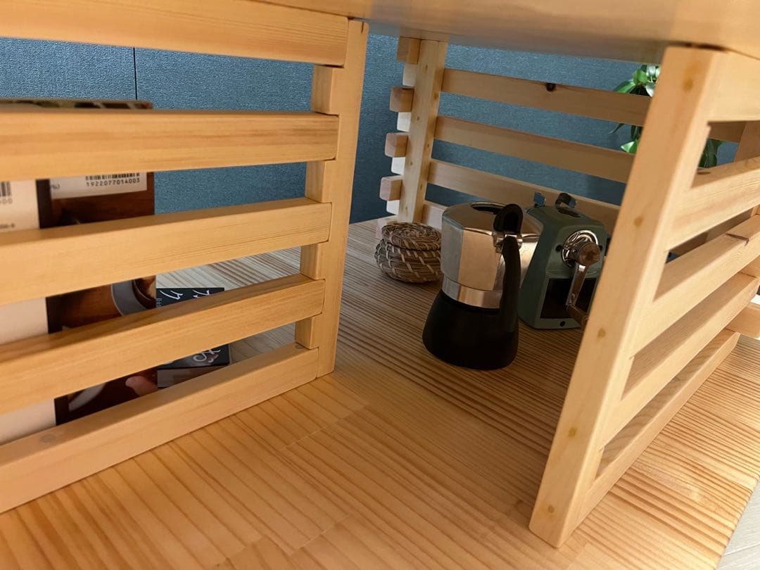 【在庫整理】 ローテーブル 和風 木組格子形 90cm 60cm パイン Nt