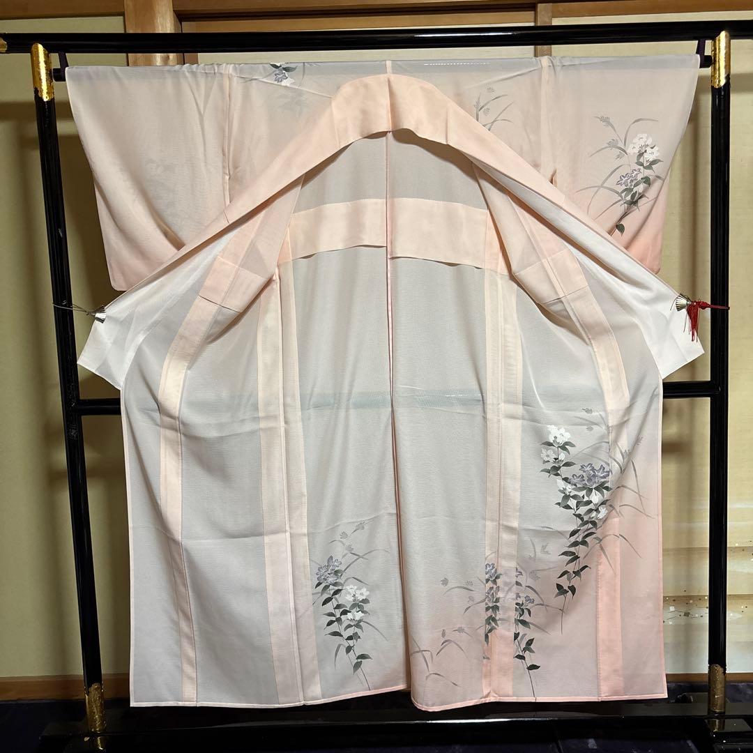 く*ん様 美品　正絹 絽 友禅　訪問着 フルセット ４点 夏帯＋夏帯締め＋夏帯揚