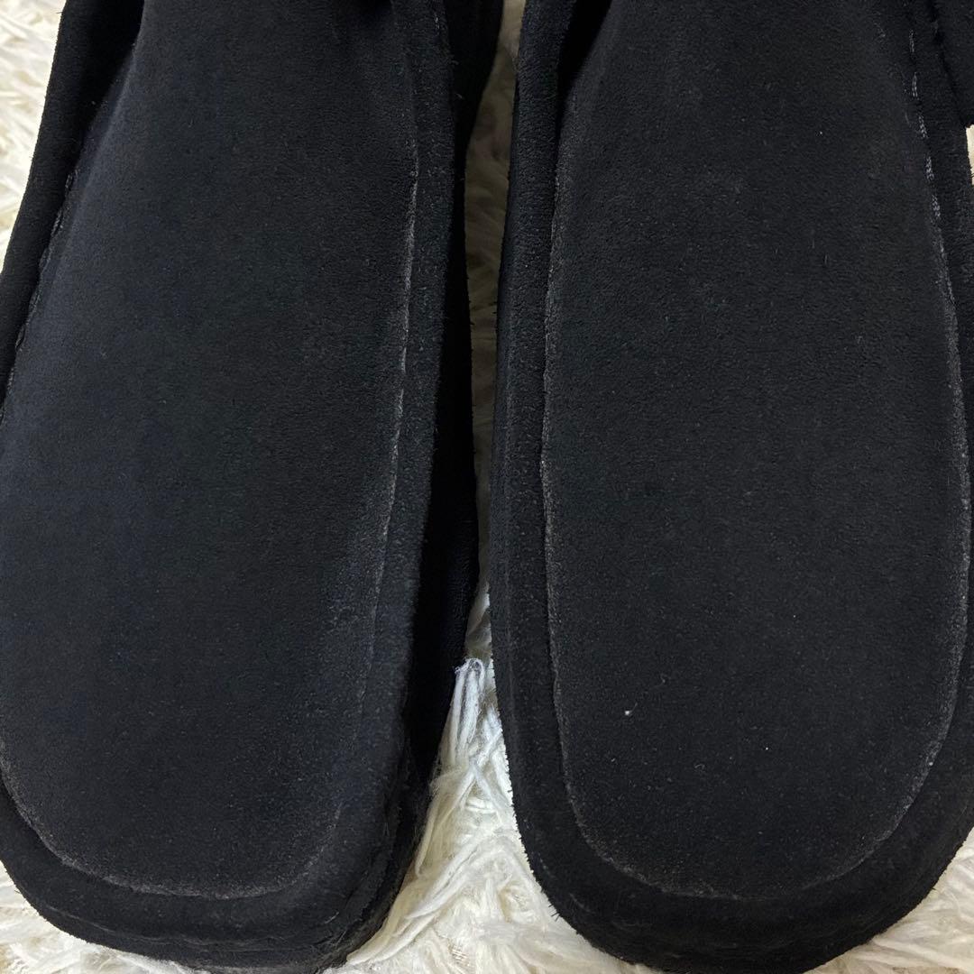 【美品】✨ クラークス ワラビー モカシン スエード ブラック　27cm