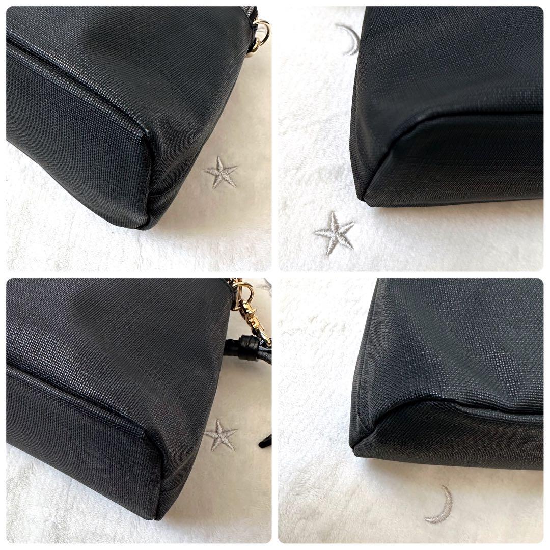 ブルーレーベルクレストブリッジ　ショルダーバッグ　CBチェック　ゴールド金具　黒