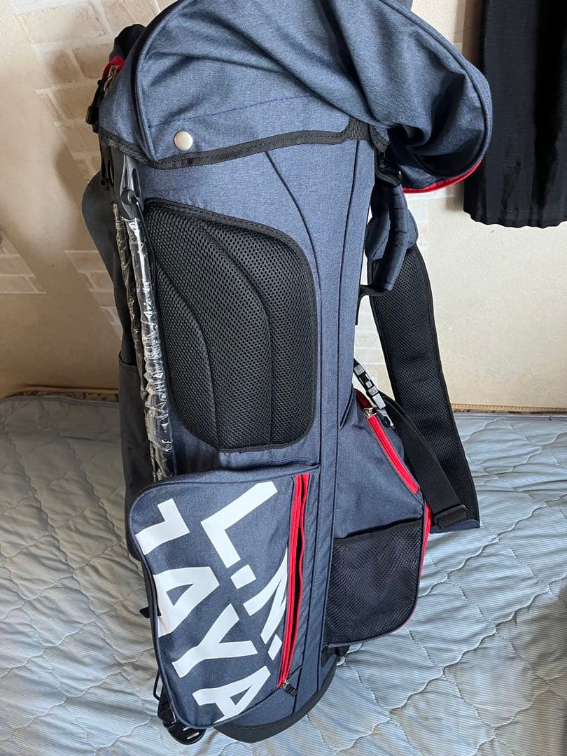 L.N.JAYA ゴルフバッグ グレー 赤アクセント