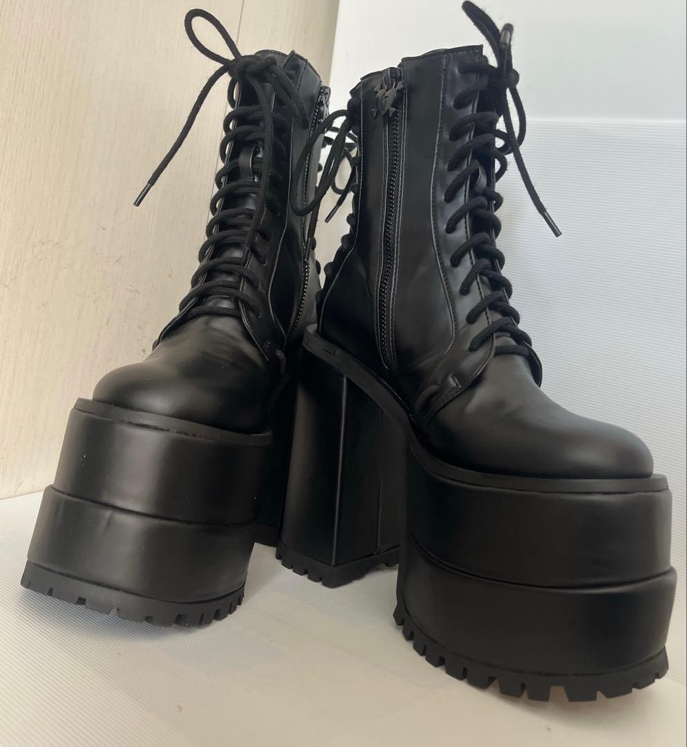 CharlaTedrick【美品】厚底編み上げブーツレースアップブーツゴスロリ