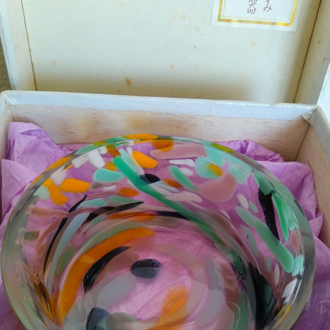 人間国宝 岩田藤七作 蒼風好み 硝子花器 昭和28(1953)年作品 専用箱入り