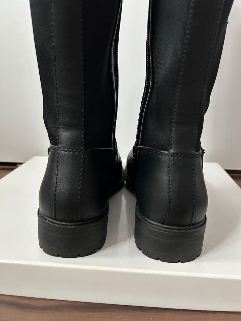 COACH 黒 フランクリン ライディング ロングブーツ ゴールド金具 24cm