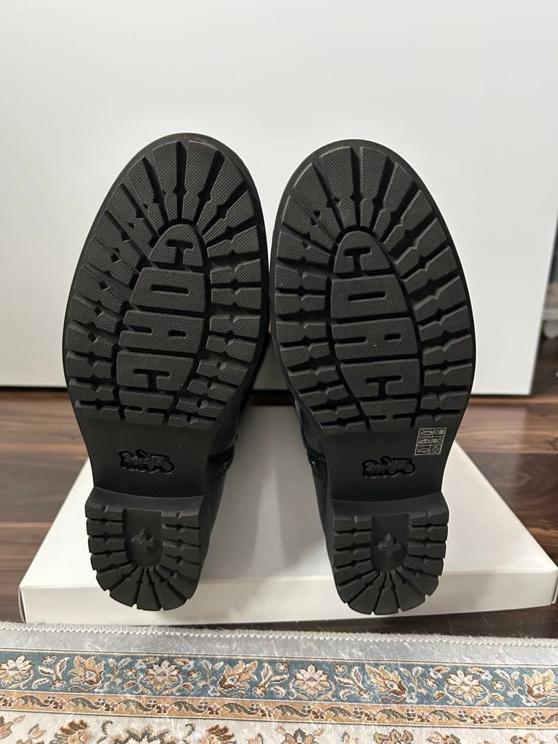 COACH 黒 フランクリン ライディング ロングブーツ ゴールド金具 24cm