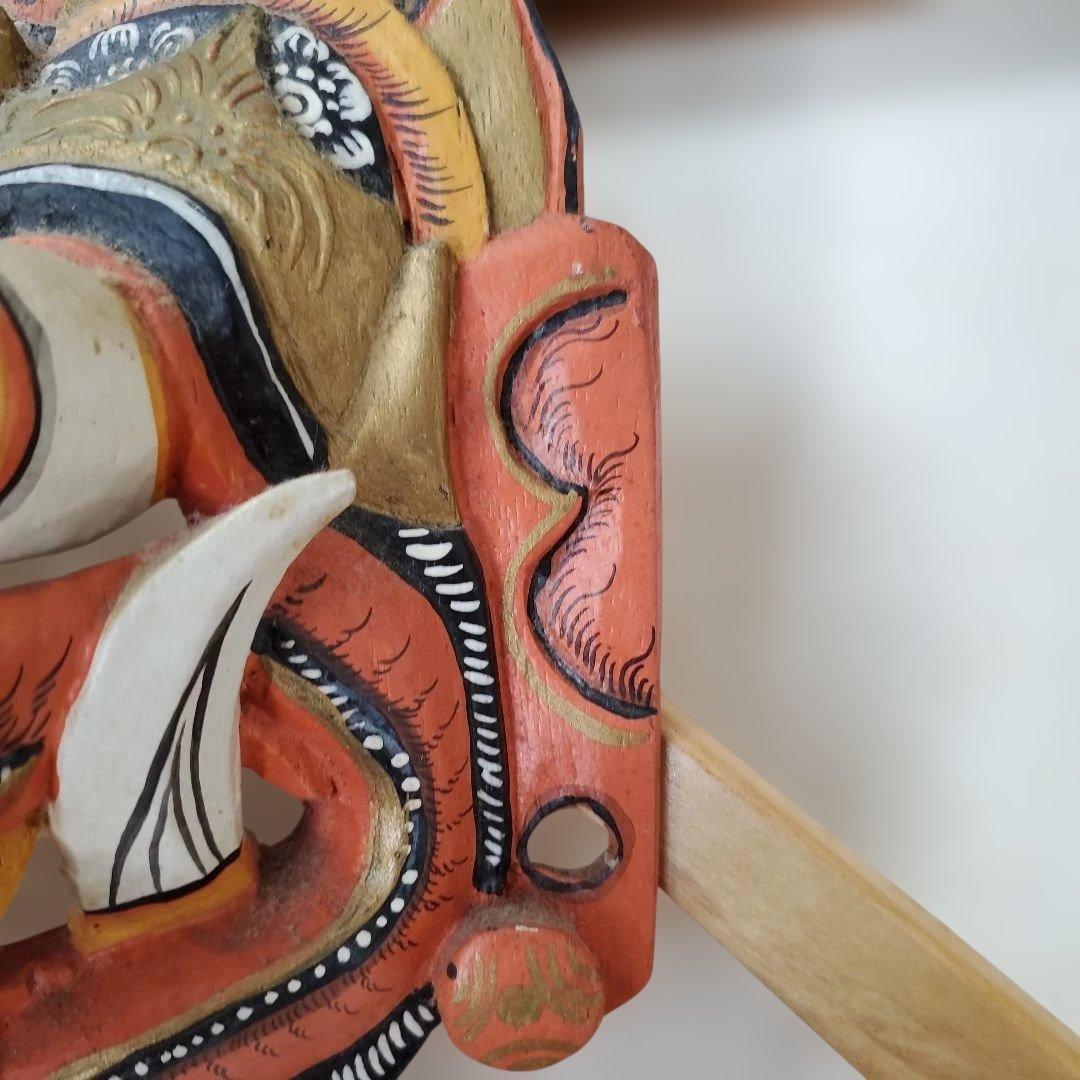 バリの伝統的な木製面、ガムラン、ケチャック、バリ島、神秘的、手彫り、守り神、金運