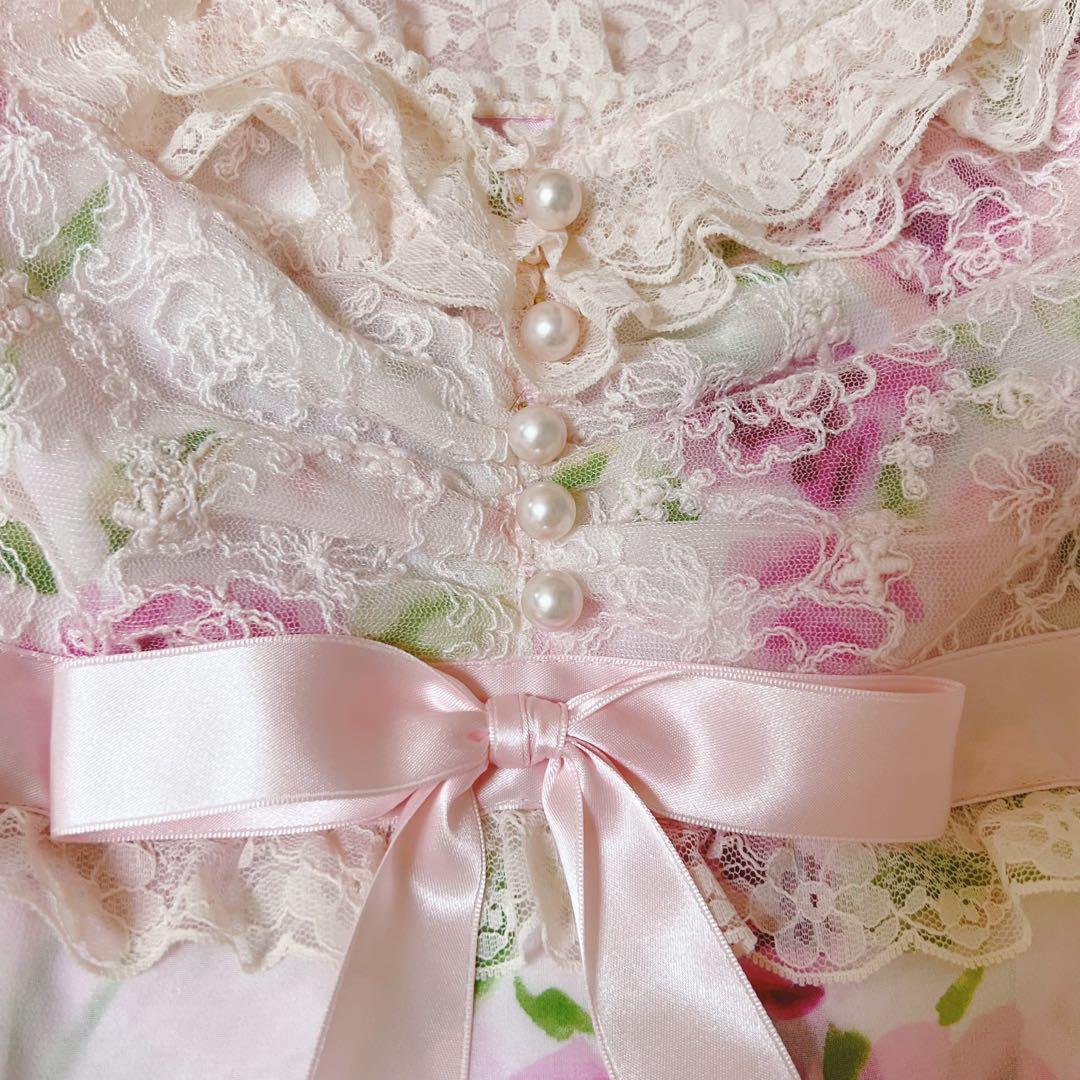 【美品】ジーザスディアマンテ　復活ぼかし薔薇柄　お嫁ワンピース　42