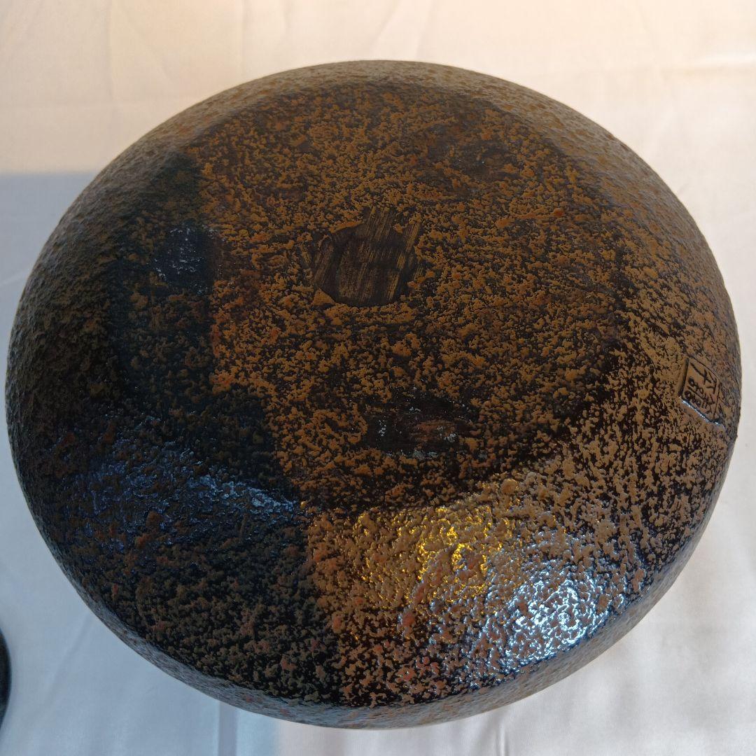 茶道具　南部盛岡(熊谷喜平作)面取風炉　 梵鐘釜、五徳一式　共箱　しおり付