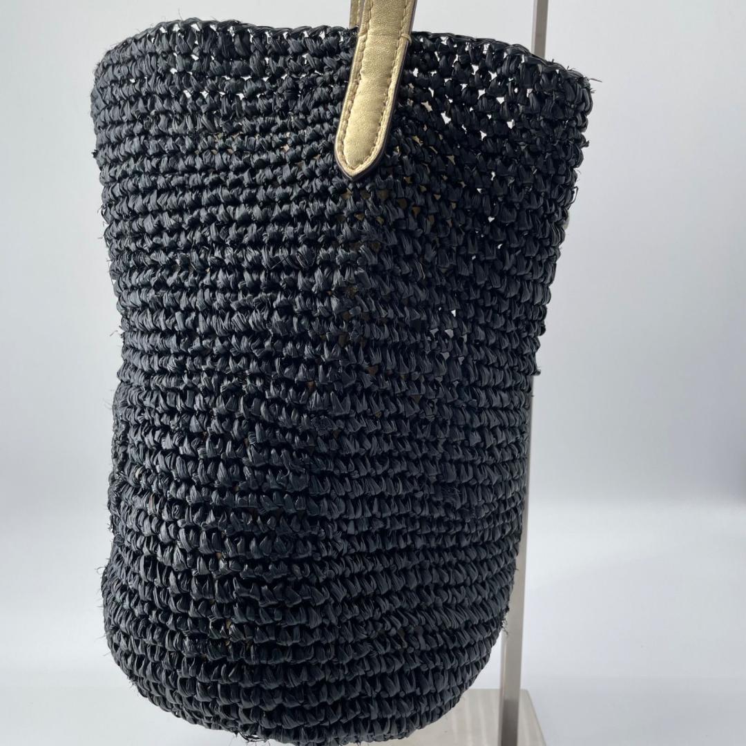 良品✨現行 ポロラルフローレン カゴバッグ ラフィアバッグ 巾着 ゴ ールド内袋