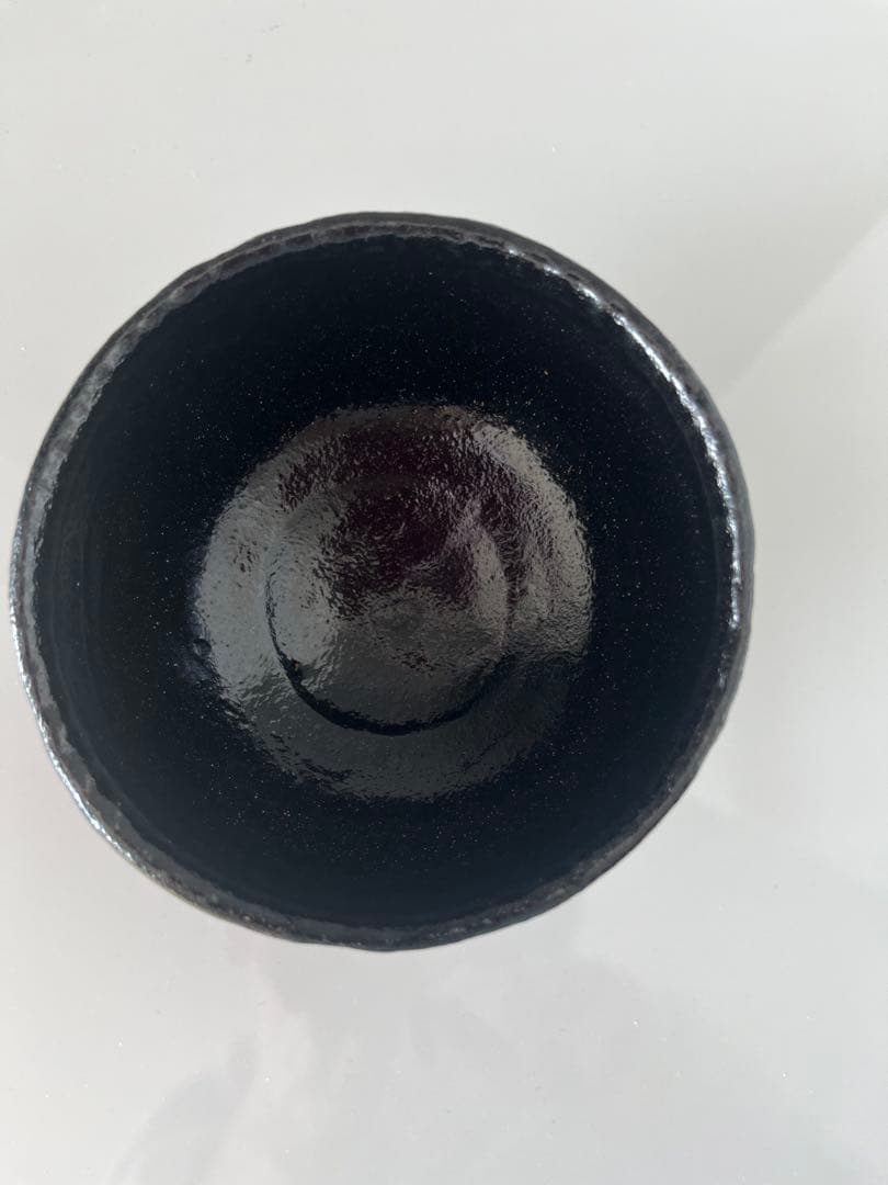 黒色抹茶碗 佐々木昭楽作　木製箱入り