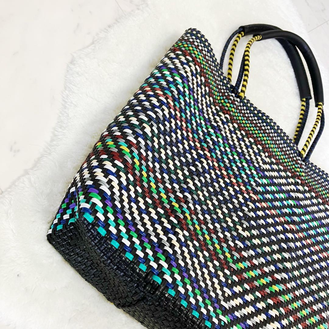 ウーヴン　メキシコ製 トールサイズ バスケットバッグ メルカドバッグ かごバッグ