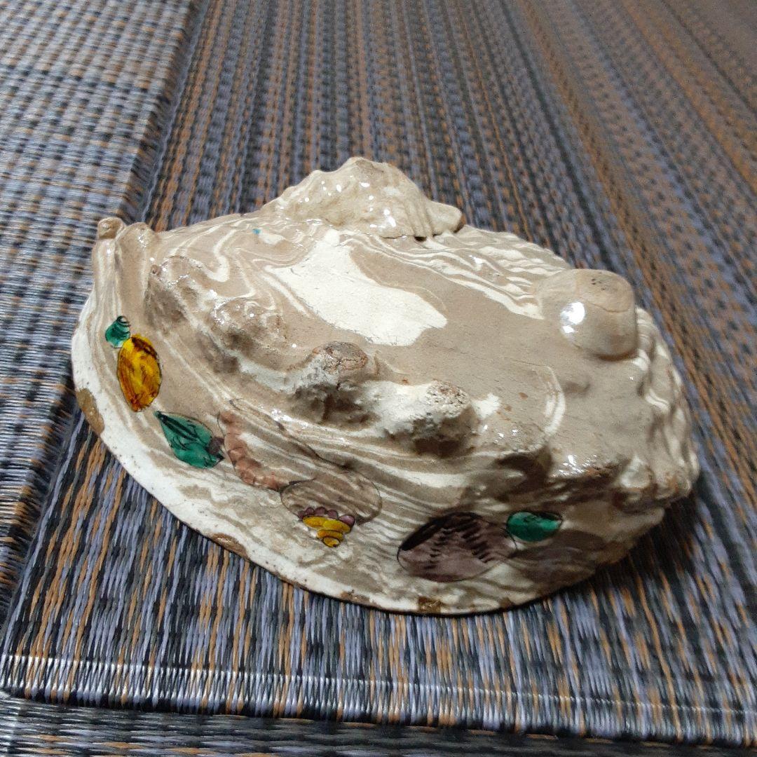 古い伊万里色絵鮑変形皿/金継江戸明治骨壷/手描五十三次囃子大原女/栄螺貝大鉢皿