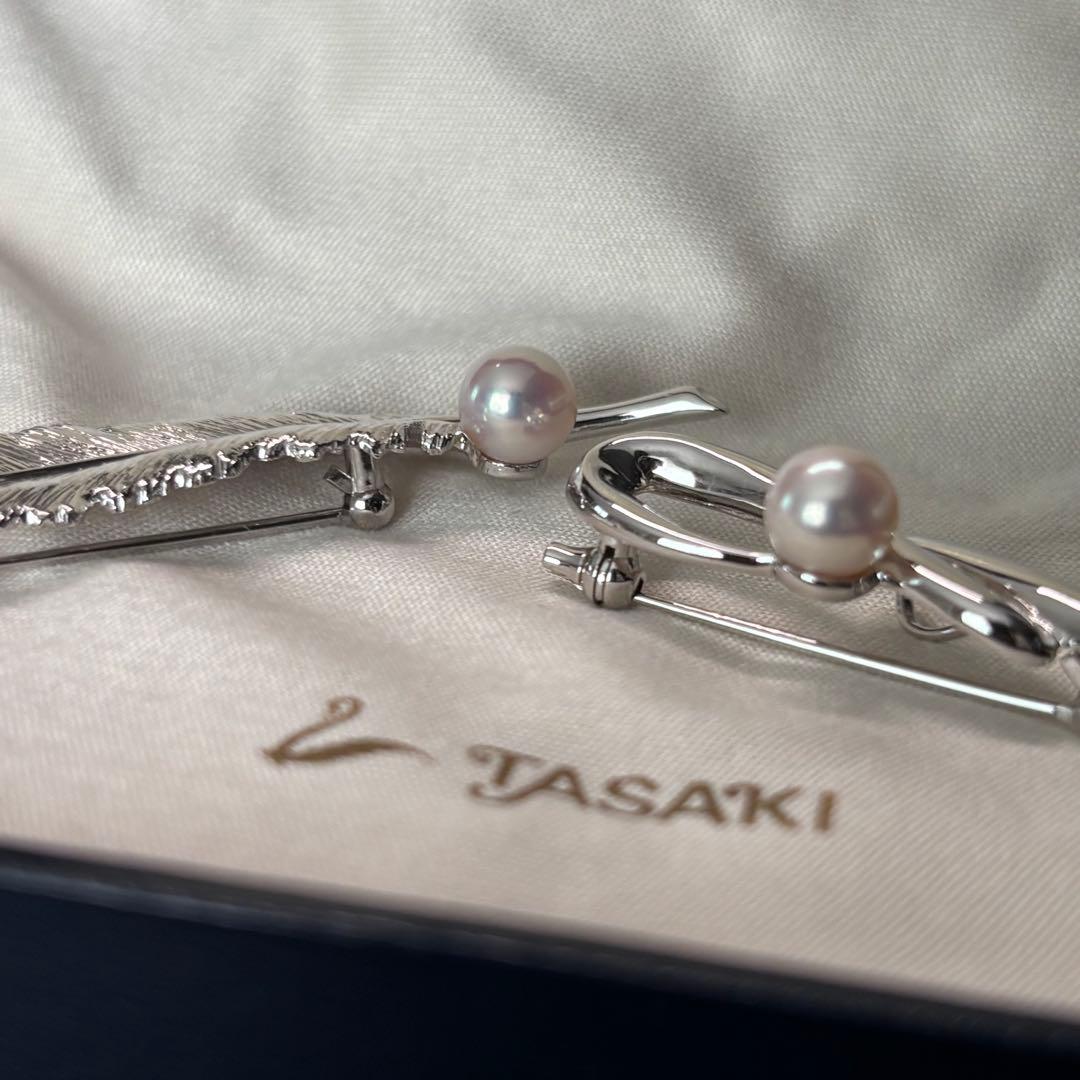極美品　TASAKI　ブローチ 2点セット　田崎 真珠 パール シルバー 羽
