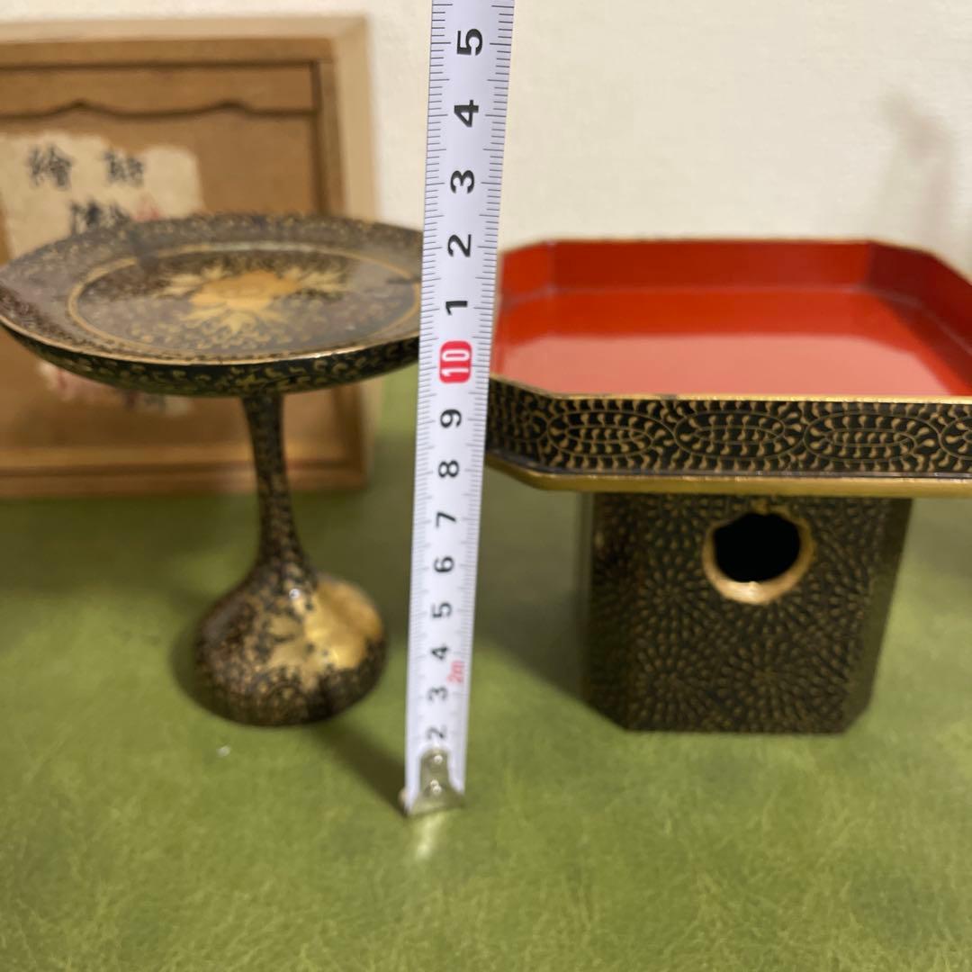 お雛様　お道具　懸盤膳揃　漆塗　木製　蒔絵　ヴィンテージ品