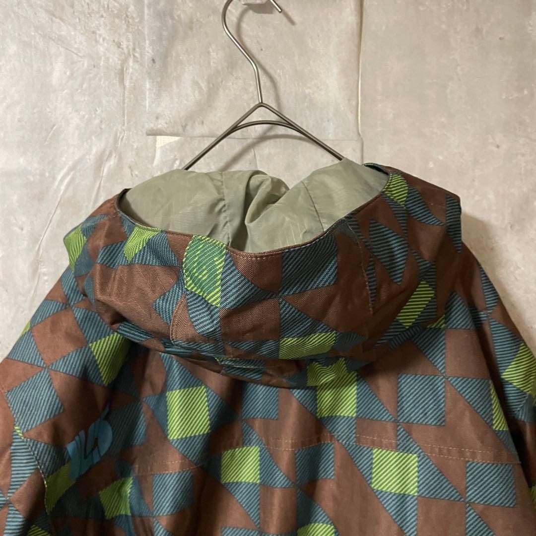 Burtonバートンスキーウェアスノーボードジャケットパーカーフード付き総柄希少