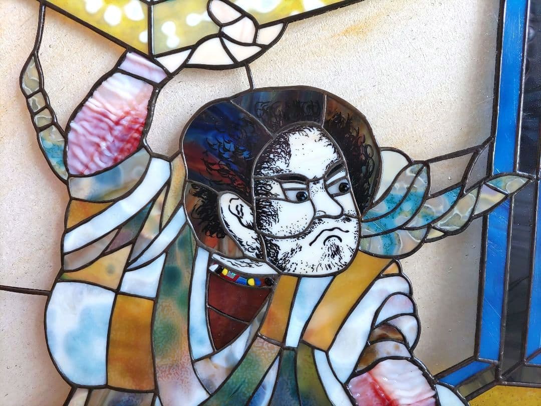 ステンドグラス碁盤のパネル