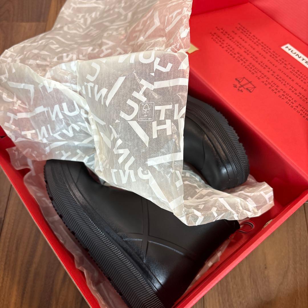 HUNTER ブラック レインブーツ US 7