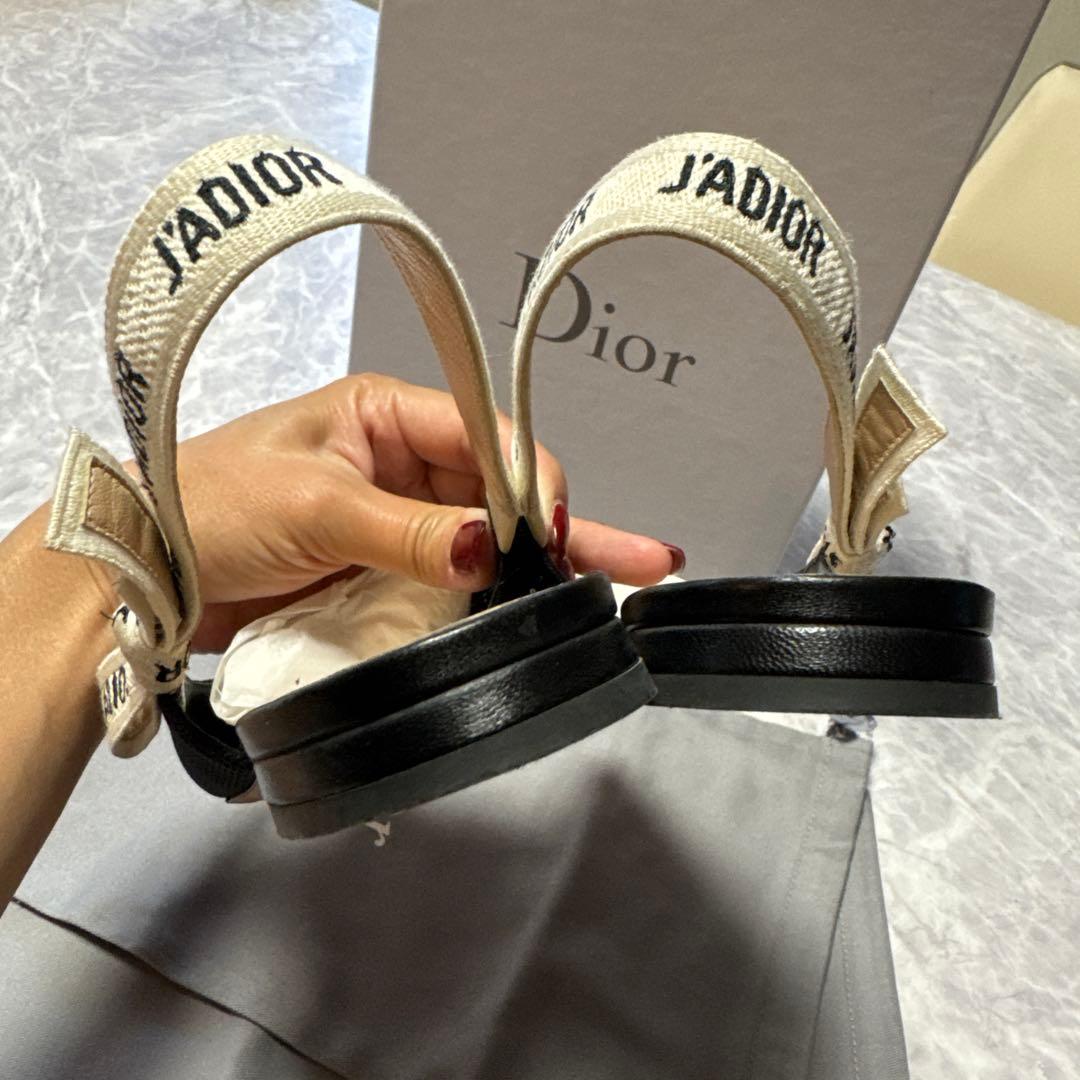 Christian Dior フラットシューズ　リボン　36 1/2