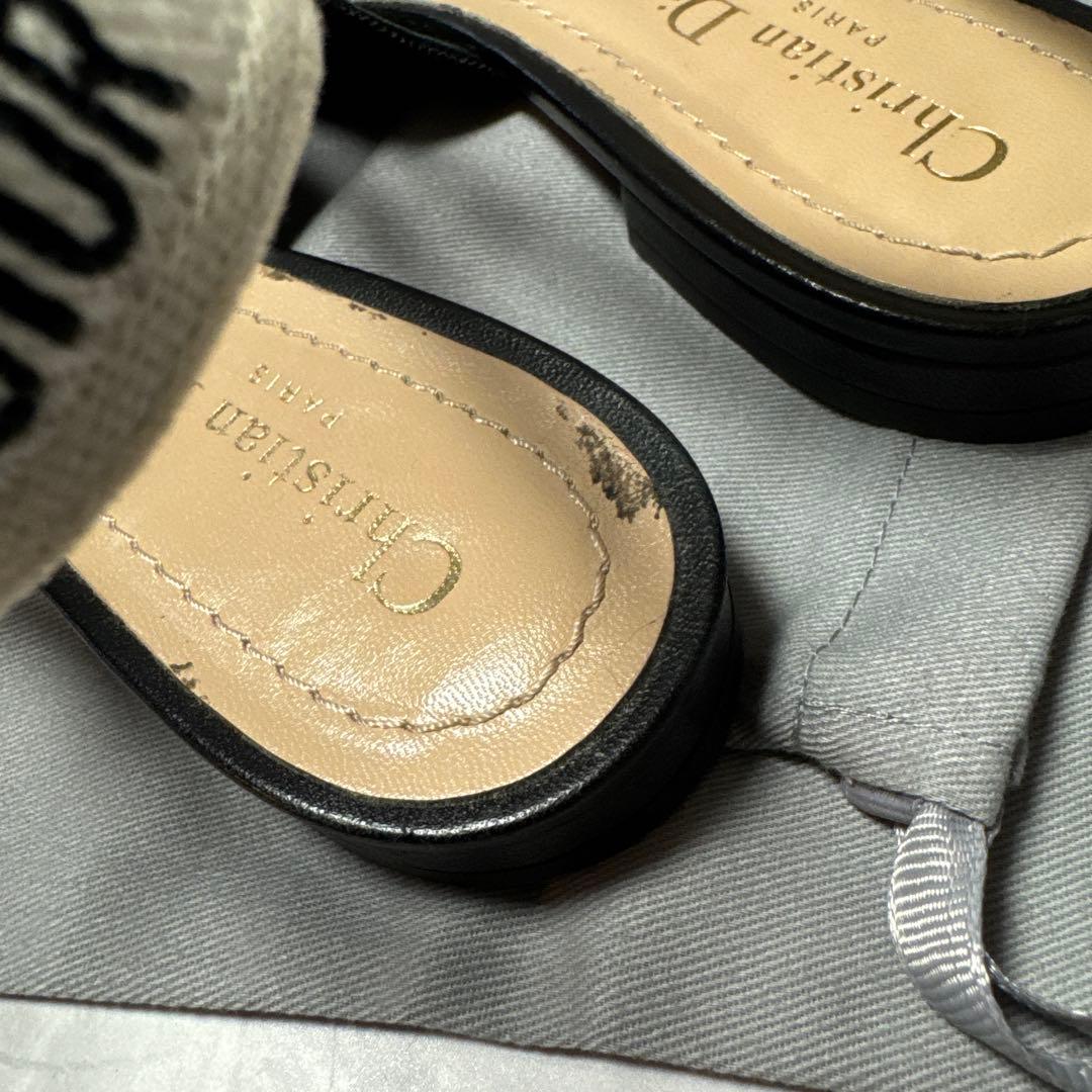 Christian Dior フラットシューズ　リボン　36 1/2