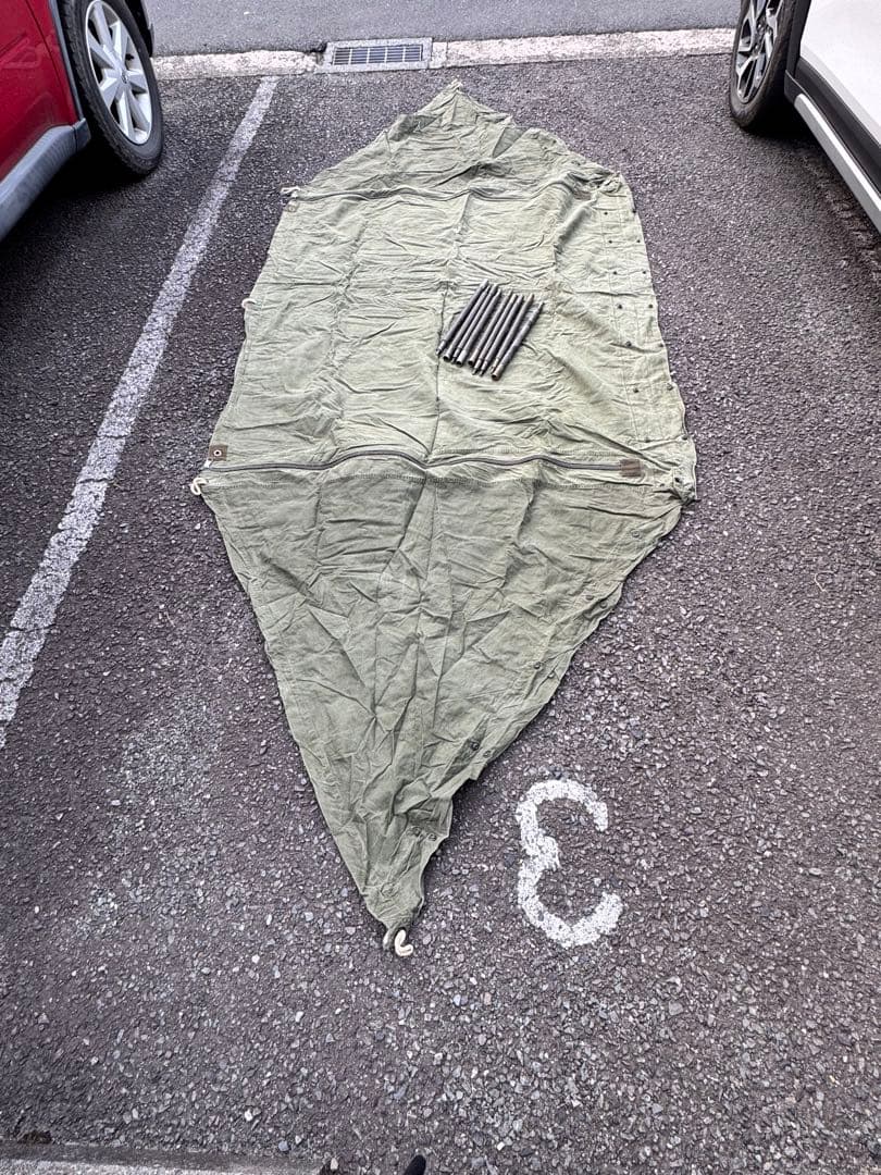 に*き様 USハップテント（軍幕）ZIP加工済