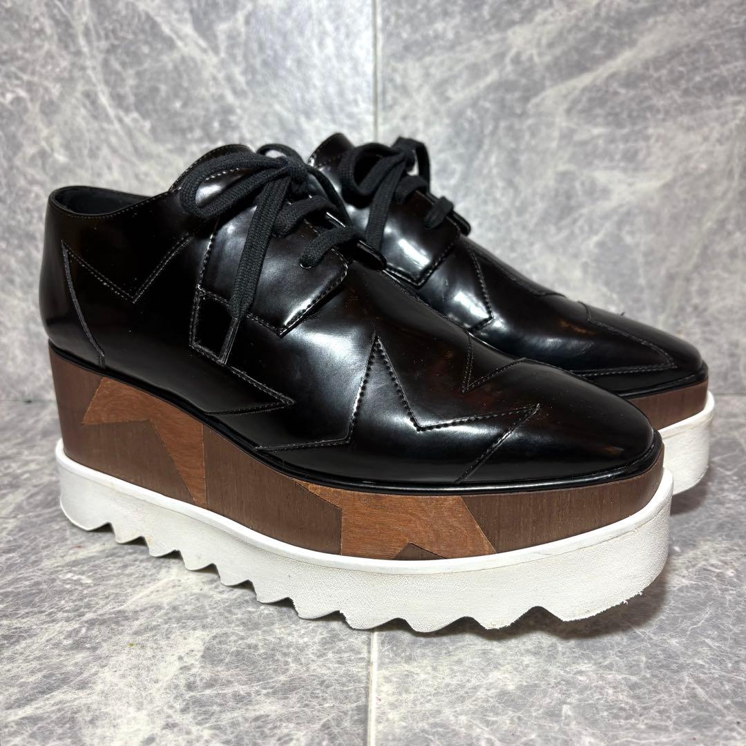 ⭐︎ステラマッカートニー⭐︎ エリス　厚底　シューズ　36 ブラック　黒　星