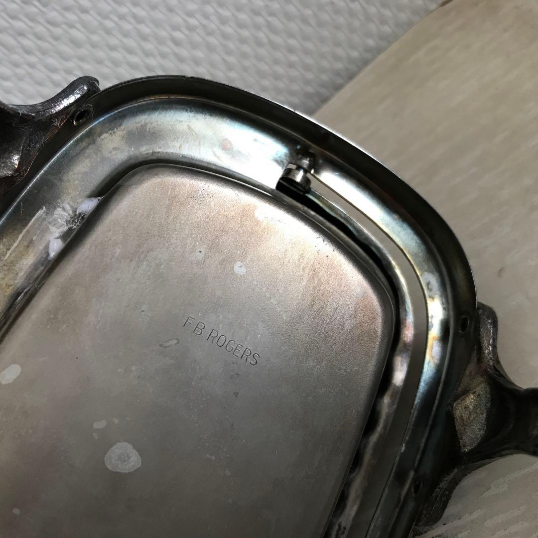 F.B. Rogers ライオン　バターディッシュ　シルバープレート　銀　獅子