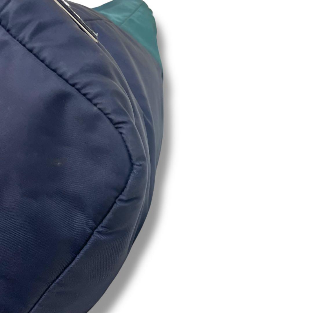 【人気】プラダ リバーシブル トートバッグ ナイロン ネイビー グリーン