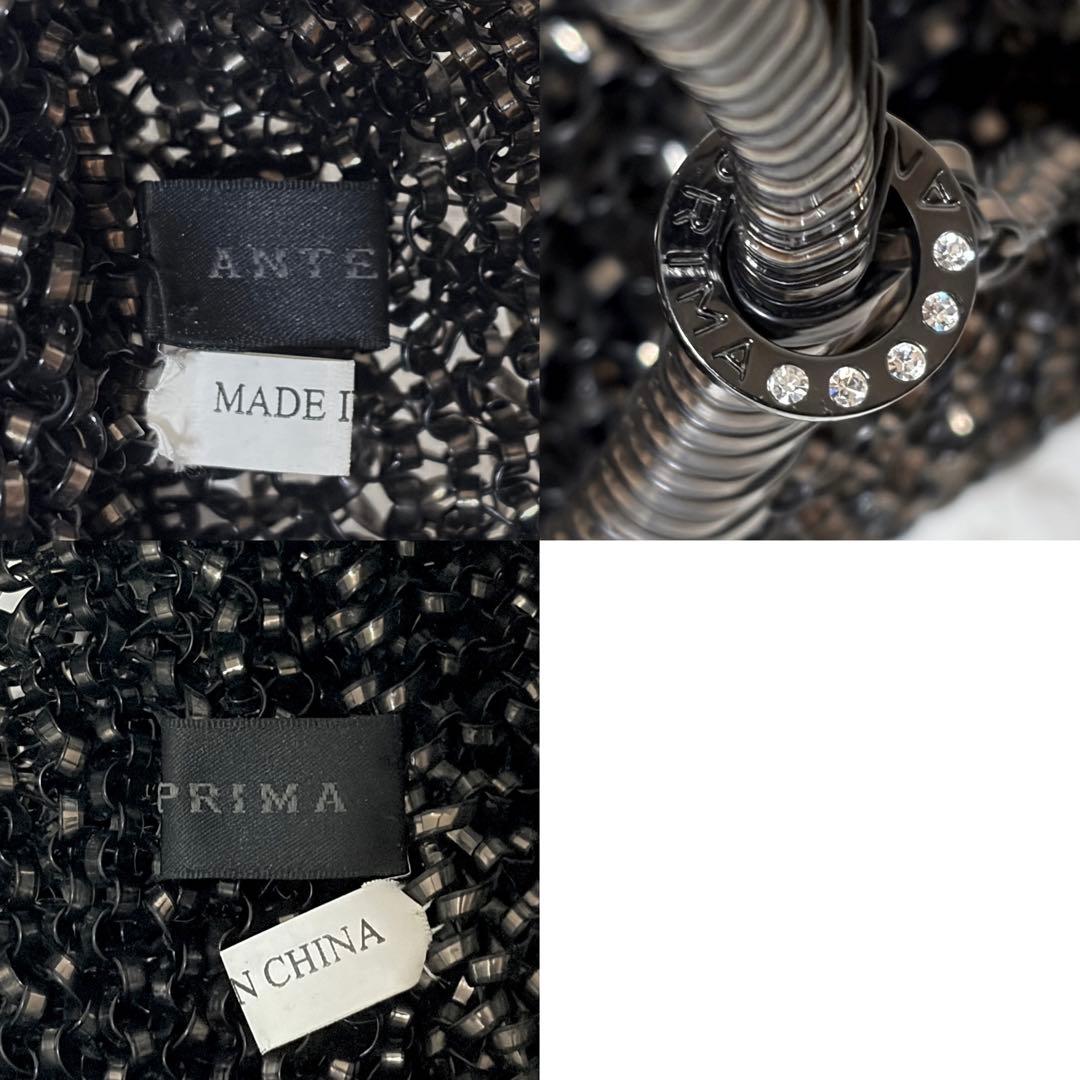 ✨極美品✨アンテプリマ ワイヤーバッグ ハンドバッグ ラウンド 縦型 ブラック