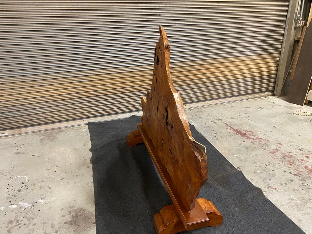 天然木　欅　衝立パーテーション(屋久杉　高級名刺入れ付き)