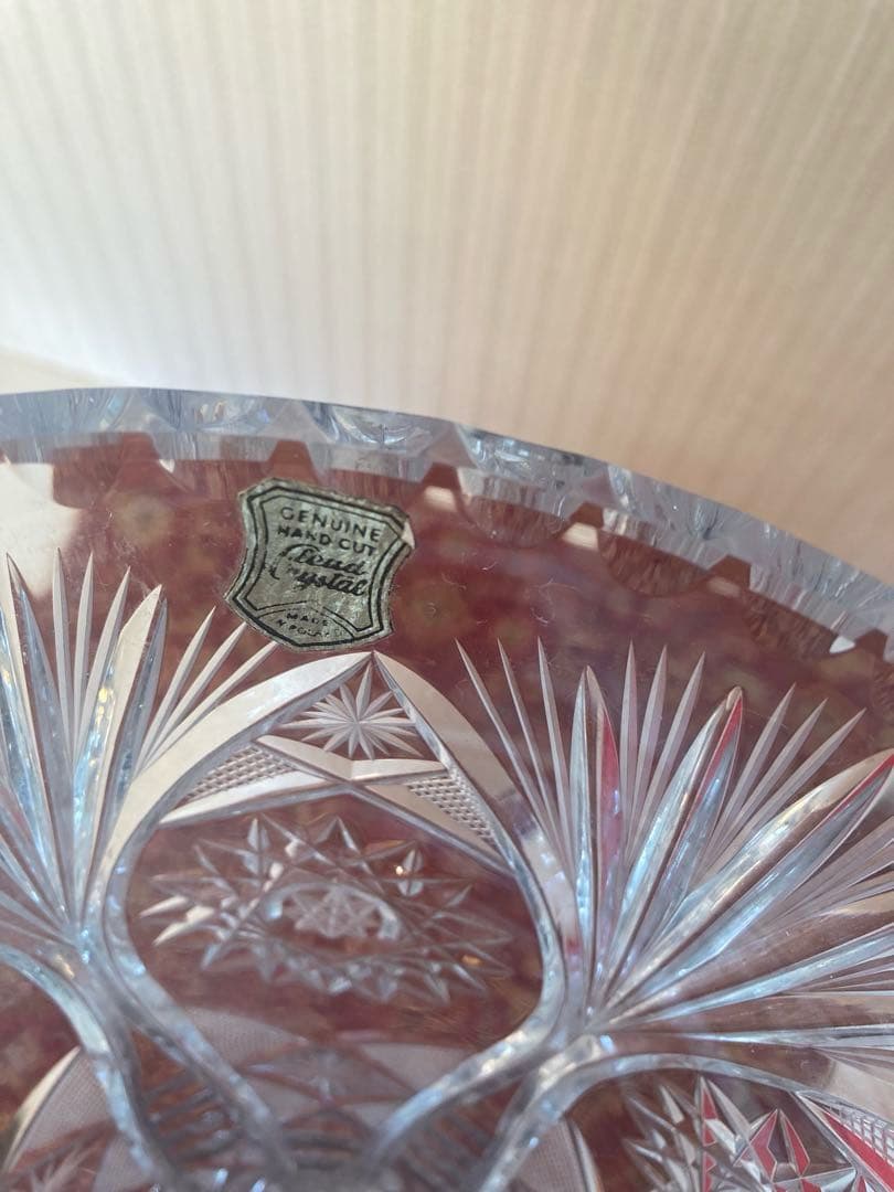 ヴィンテージ ボヘミアンクリスタル 花瓶/ベース チェコスロバキア製