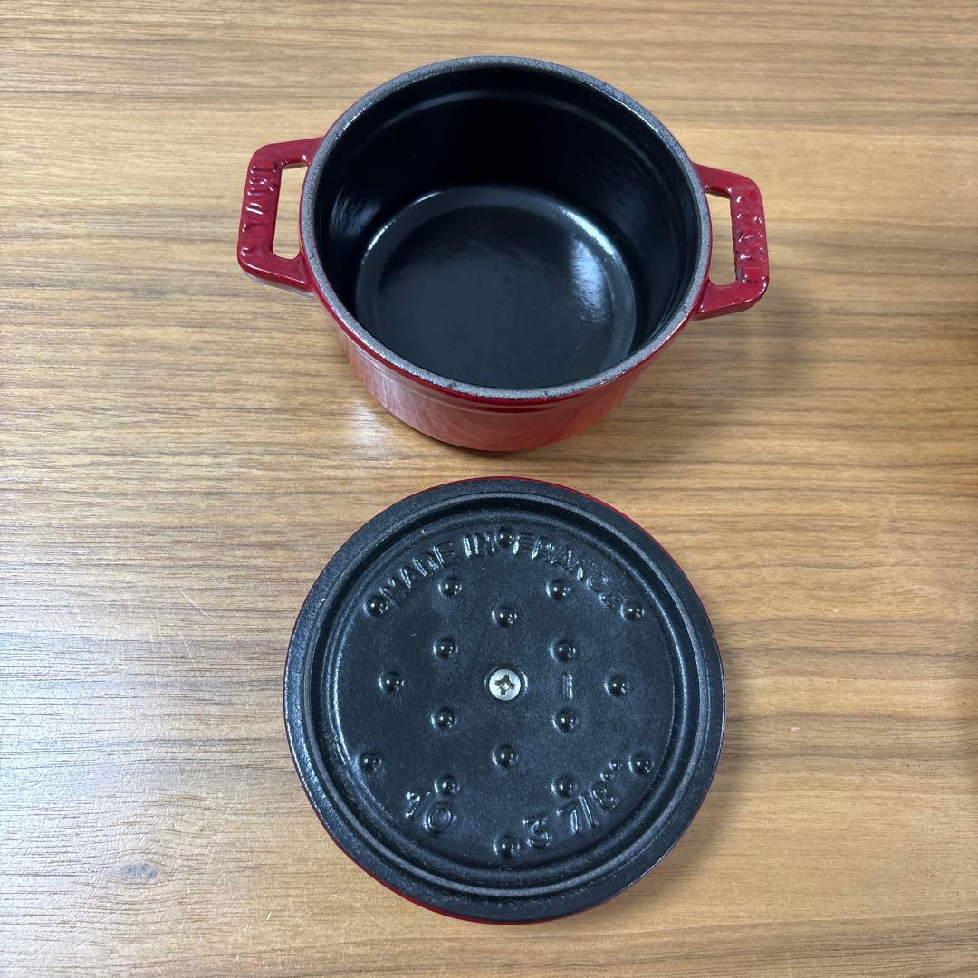 STAUB ココット ラウンド 10cm チェリーandバジルグリーン2個セット