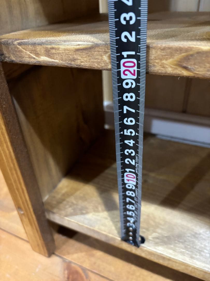 カントリー家具　ハンドメイド　オイル仕上げ3段棚