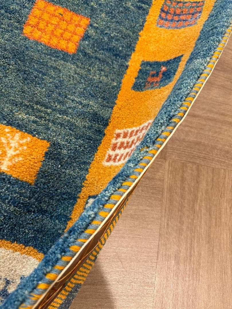 ギャッベ 152x102cm ペルシャ絨毯 手織り ギャベ 玄関マットラグ 絨毯