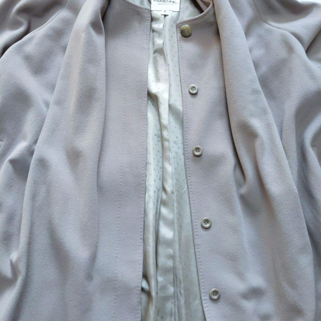美品 PARIENNE カシミヤコート ウール フォックスファー ベージュ